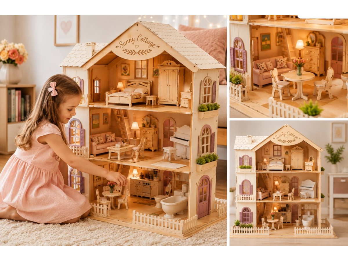 Первое знакомство с кукольным домиком Sunny Cottage с мебелью: когда игра становится особенной