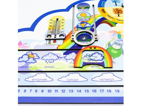 Бизиборд "Календарь природы" для мальчика. Развивающая доска, которая учит различать времена года, погоду и время. Размер 30*43. ChiDe