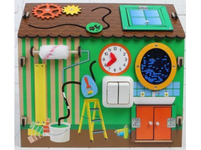 Бізіборд будиночок тематичний "Я - Будівельник" для хлопчиків від 6 місяців Розмір 48*38*31, ChiDe