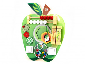 Бизиборд "Спелое яблоко". Развивающая доска для детей от 5 месяцев до 4 лет. Размер 55*44*6, ChiDe