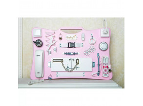 Бизиборд, бизи игрушка для девочки "BusyCase" розово-белый 40х60 см  ChiDe