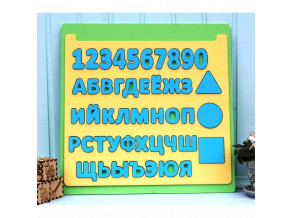 Бізіборд «Навчальна ЕКО азбука» 48×48 см, розвиваюча дошка для дітей від 2 до 6 років, ChiDe