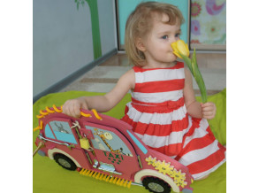 Бизиборд «Машинка Пинки» 55x30 см, развивающая доска для детей от 8 месяцев до 3 лет, ChiDe