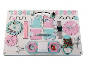Бизиборд «Развивайка» 60×40 см со световым модулем разные цвета, развивающая доска для детей от 8 месяцев до 3 лет, ChiDe