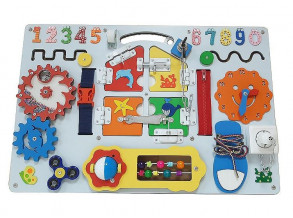 Бизиборд «Развивайка» 60×40 см со счетами разные цвета, развивающая доска для детей от 8 месяцев до 3 лет, ChiDe