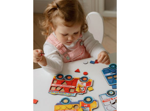 Деревянная мозаика-сортер «Машинки» подарочный набор, развивающая игрушка для детей от 3 лет, ChiDe