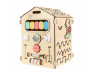 Бизиборд домик "Деревянный коттедж" по методике Монтессори для детей от 1 до 6 лет. Размер 60*40*40, СhiDe ChiDe
