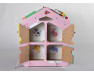 Бизиборд-домик «Смайлик Цветной» 40x34x37 см в розовом и голубом цвете, развивающая доска для мальчиков и девочек от 1 года до 5 лет, ChiDe