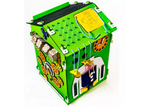 Бизидом зеленый 60х40х40 Бизиборд, Бизикуб, Бизидом, Розвивающая мелкую моторику рук игрушка  ChiDe