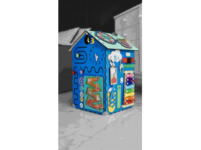 Бізідом 55x30x30 см дерев'яний синій для хлопчиків, ChiDe