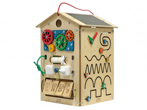 Бизиборд-домик «Занятный Дом» 60x40x40 см, развивающая доска для детей от 8 месяцев до 5 лет, ChiDe
