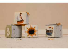 М'які сенсорні кубики Sailors Bay 17х17х8 см, комплект розвиваючих бізікубиків 4 шт. для малюків з народження, ChiDe