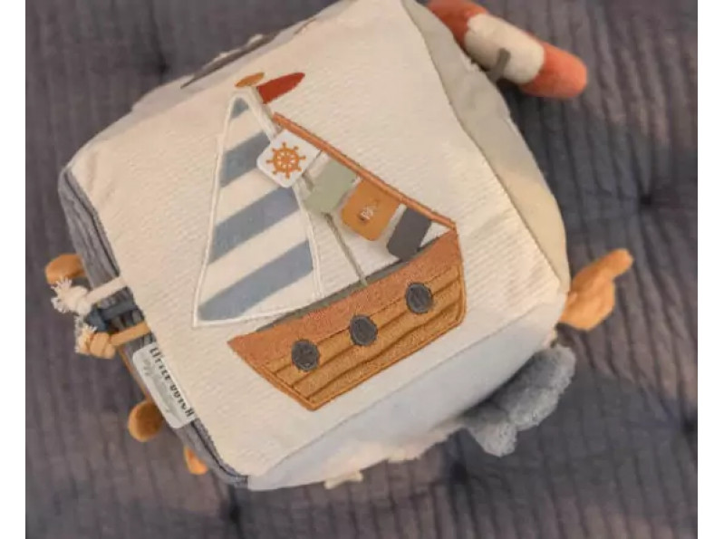 Мягкий развивающий кубик Sailors Bay 15х15х15 см, бизикубик для малышей с рождения, ChiDe