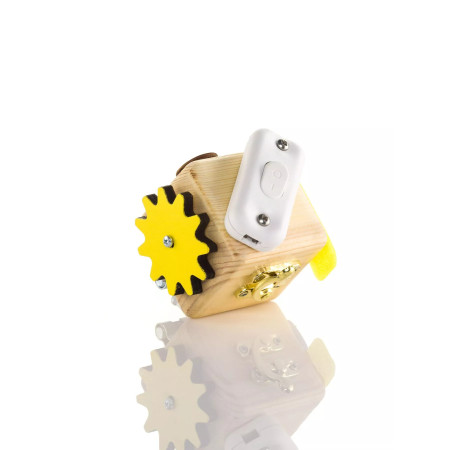 Желтый манипуляционный куб для новичков NEWBIE 5x5 см, развивающий бизикуб для детей от 2 лет, ChiDe