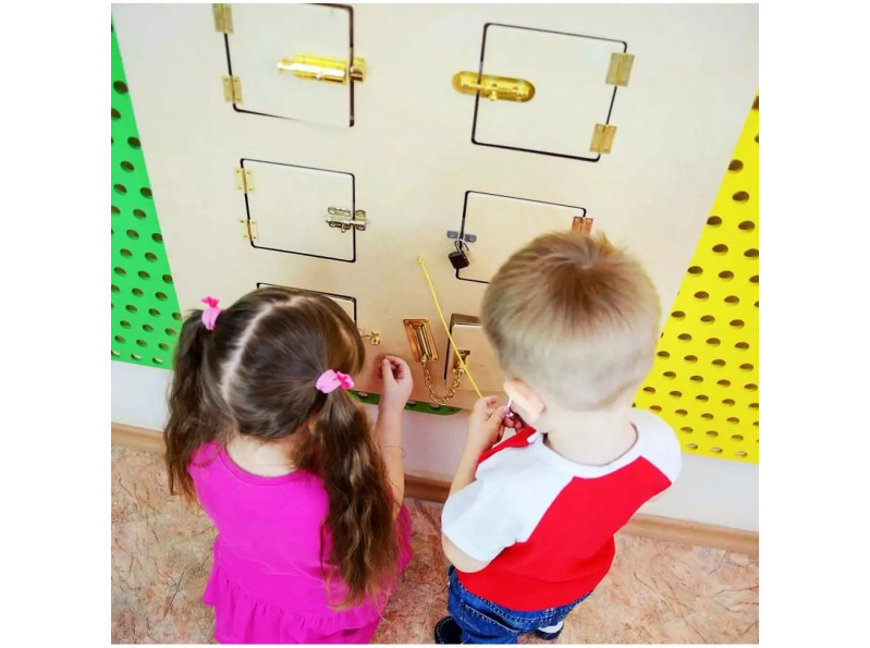 5 панелей Монтессорі в 1 наборі 70×70 см, розвиваючий настінний бізіборд для групи дітей від 1 року до 6 років, ChiDe