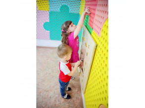 Тактильно-розвиваючий модуль «Замки» 70х70 см, настінний бізіборд для групи дітей від 1 року до 6 років, ChiDe