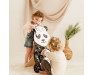 Дерев'яна маніпуляційна дошка «Бестрашна панда Ела» 71х61 см, розвиваючий бізіборд для дітей від 3 років, ChiDe