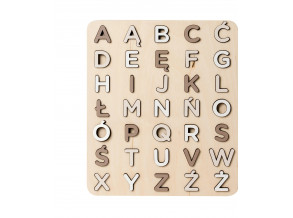 Дерев'яний пазл з алфавітом 34х30х3,5 см, розвиваюча дошка з буквами для дітей від ChiDe
