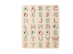 Дерев'яний пазл з алфавітом 34х30х3,5 см, розвиваюча дошка з буквами для дітей від ChiDe