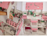 Великий ляльковий будиночок для Барбі з меблями  рожевий 105х29х72 см ChiDe