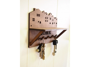 Ключниця настінна дерев'яна "Home" 40х30 см  ChiDe