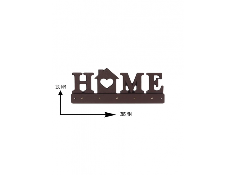 Ключниця настінна дерев'яна коричнева "Home" 28,5х13 см  ChiDe