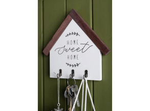 Ключниця настінна дерев'яна у формі будиночка "Home Sweet Home" 21х21 см ChiDe