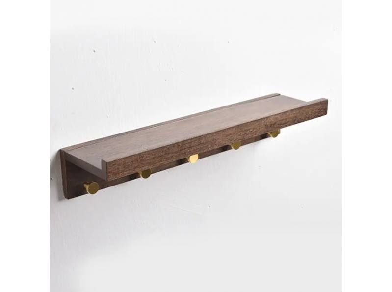 Настінна полиця в передпокій дерев'яна в коричневому кольорі 35х8 см ChiDe
