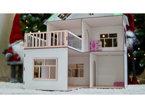 Кукольный домик для барби с мебелью белый 75х60х60 см від CHIDE