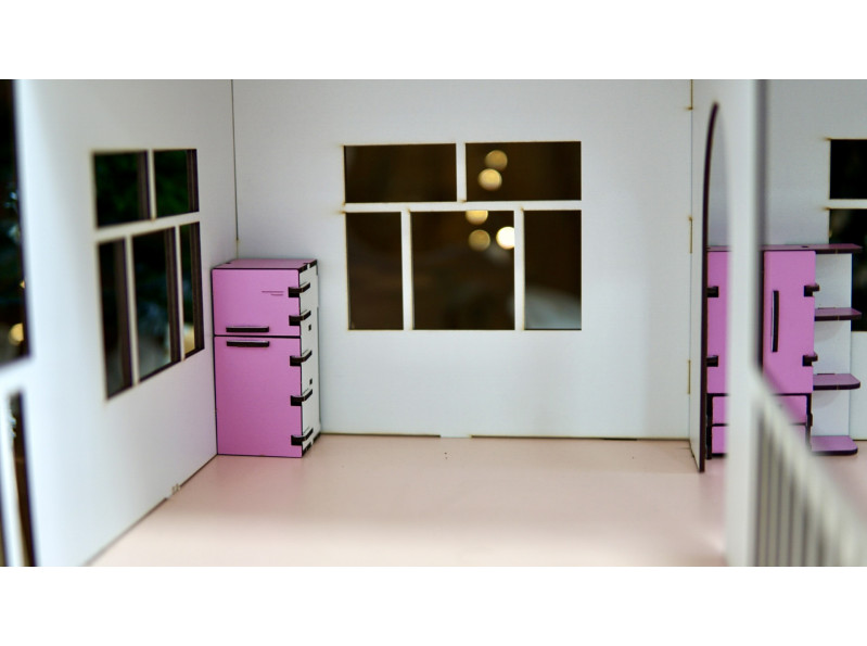 Ляльковий будиночок для Барбі з меблями білий 75х60х60 см від CHIDE