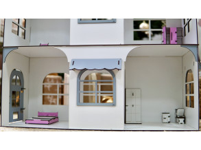 Кукольный домик для Барби с мебелью серый 105х80х35 от CHIDE