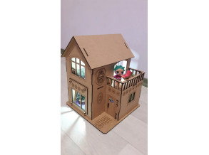 Кукольный домик для LOL с подсветкой. Домик для кукол 30х23 см с мебелью