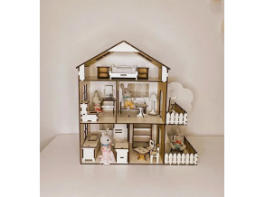 Ляльковий будиночок для Барбі БІЛОСНІЖНИЙ. Будиночок для ляльок з меблями 