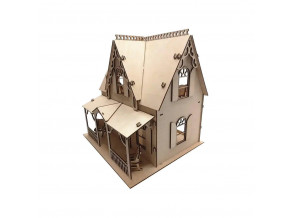 Кукольный домик 33х30х33 см. Домик для кукол с мебелью