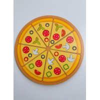 Детский развивающий пазл - складачка "Пицца", головоломка для детей по методике М. Монтессори от CHIDE